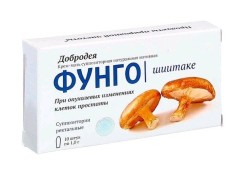 Средство для интимной гигиены Добродея Фунго шиитаке крем-мазь косметическая натуральная нативная 10 шт. супп. рект. 1 г